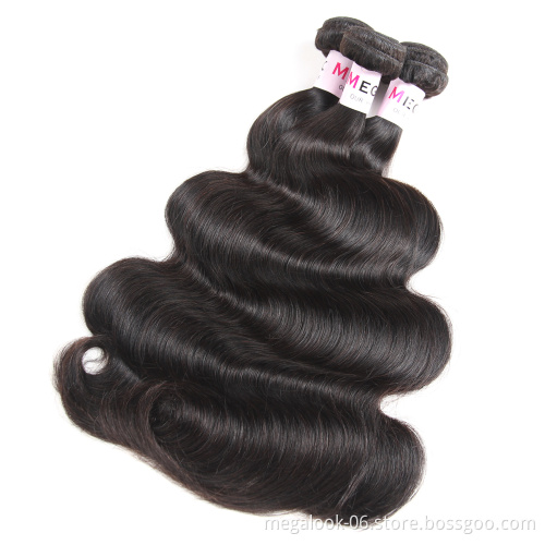 MEGALOOK Factory Price Cheap Virgin Human Indian Cuticle Aligned Hair Extension